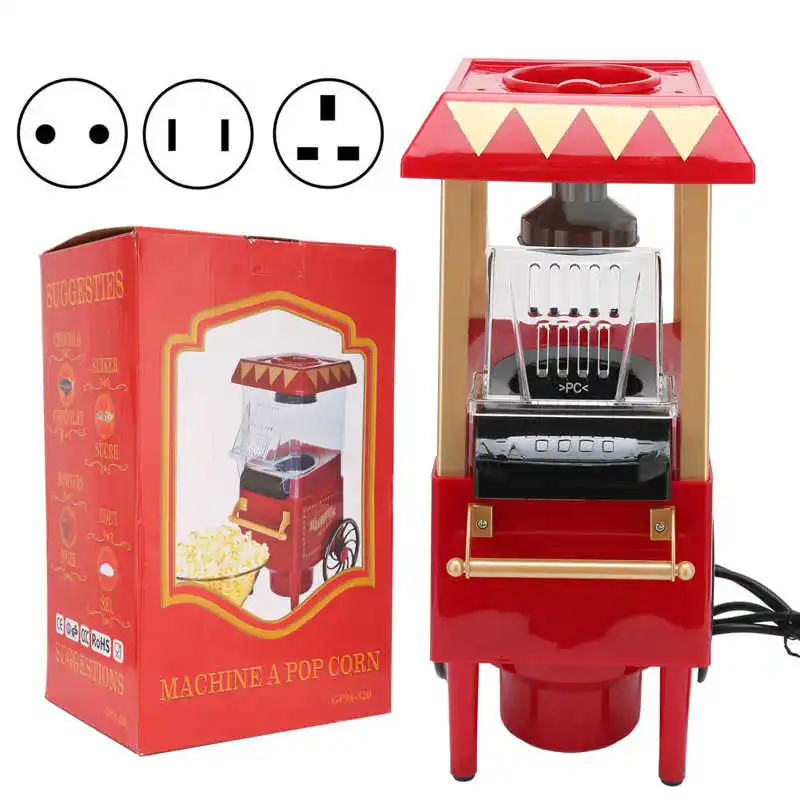 

Kitchen Machine 'home appliance' Red Retro Model Automatic Popcorn Machine Household Corn Popper for Party Birthday Gift