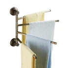 Vidric 4-полюсный настенный держатель для полотенец, латунь, античная бронза, подвижная вешалка для полотенец, аксессуары для ванной