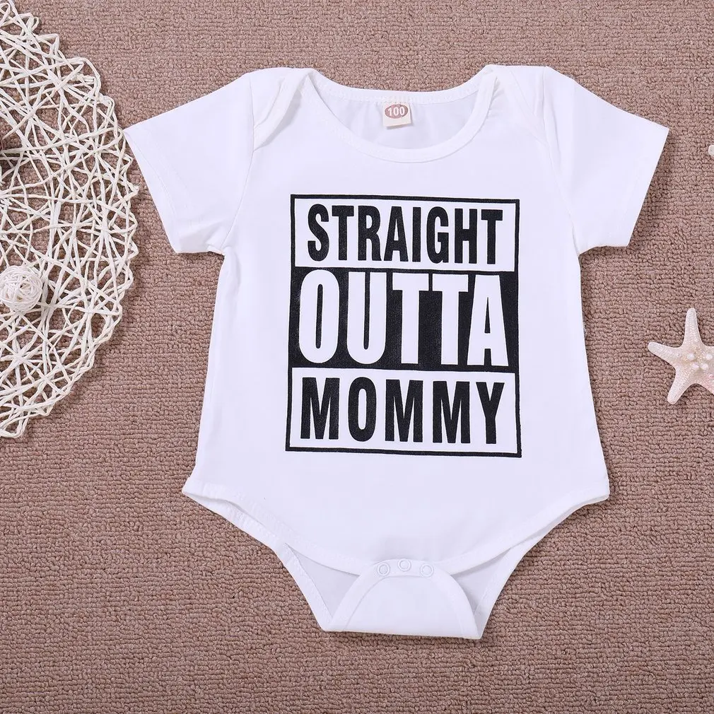 Детский комбинезон унисекс для новорожденных с модным буквенным принтом летний