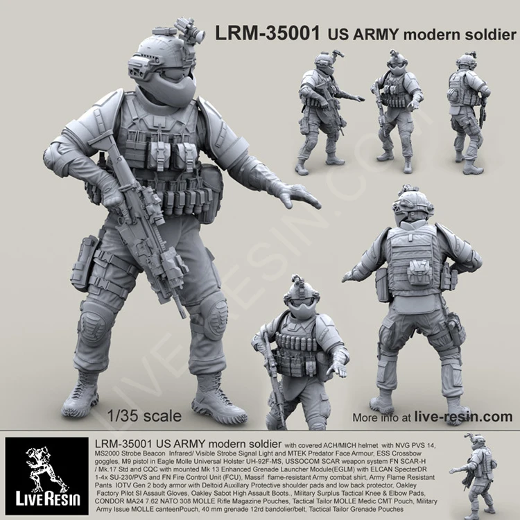 

Фигурка солдата из 1/35 смолы, военная модель армии США, современный Солдат 1 234
