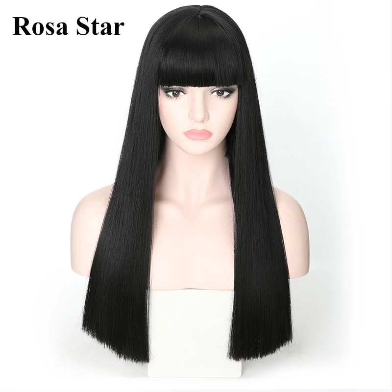 Женские Длинные прямые синтетические парики Rosa Star черные термостойкие из