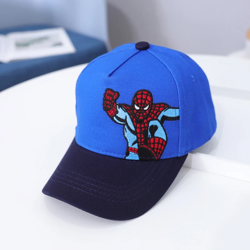 

Disney New Europe America Cartoon Embroidery Spiderman Baseball Caps Spring Autumn Cotton Boy Girl Children's Kids Sun Hats