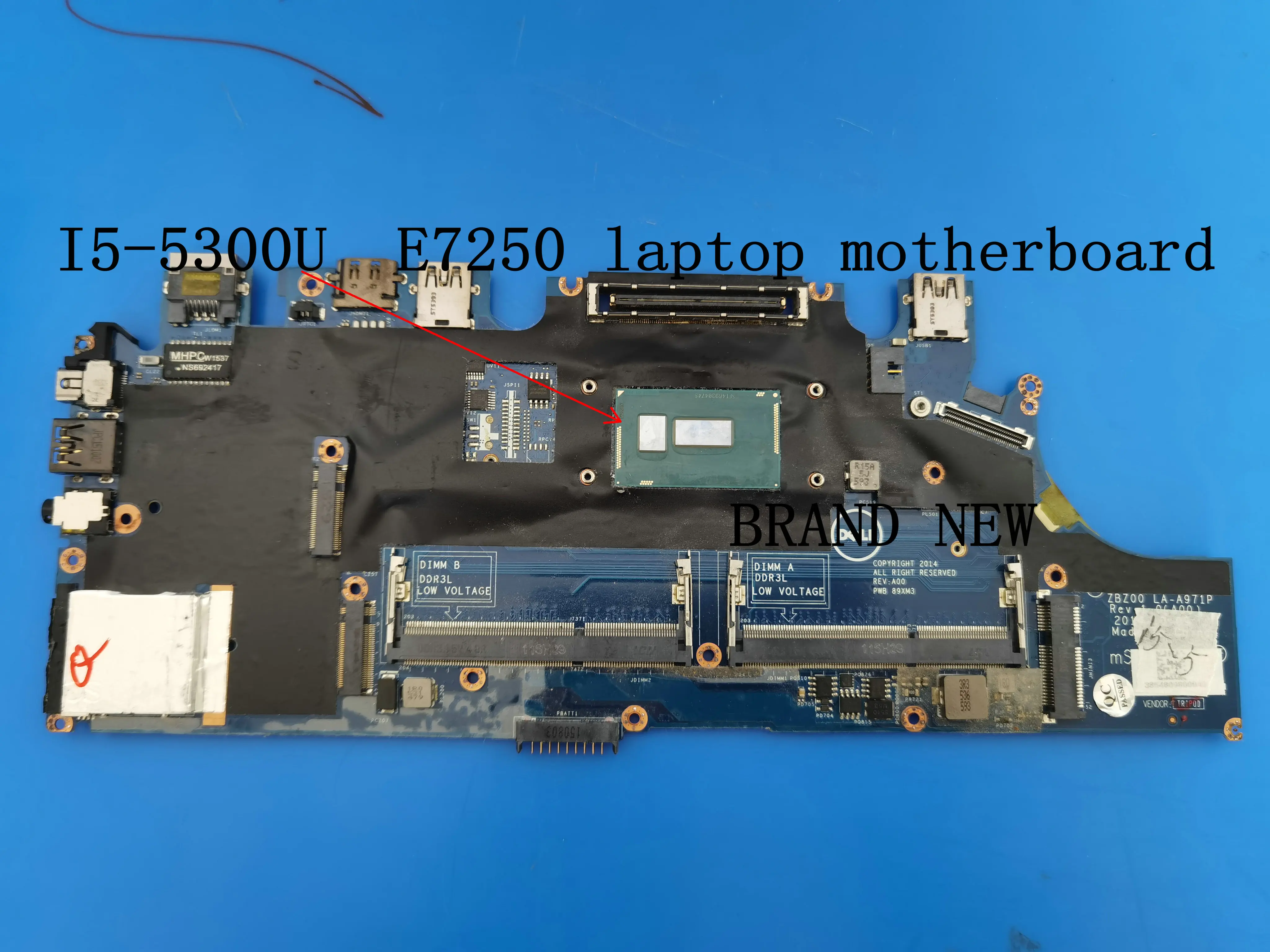 

BRAND NEW ZBZ00 LA-A971P MAINBOARD FOR DELL Latitude E7250 Laptop Motherboard CN-0G9CNK G9CNK I5-5300U 100% tested