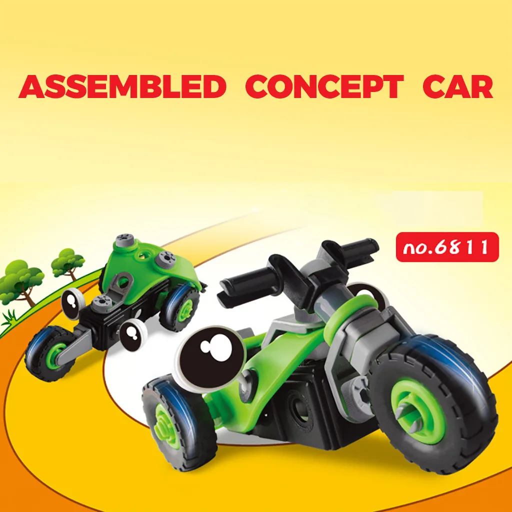 Разборка Сборная модель грузовик Детский пазл креативное ремесло самодельная