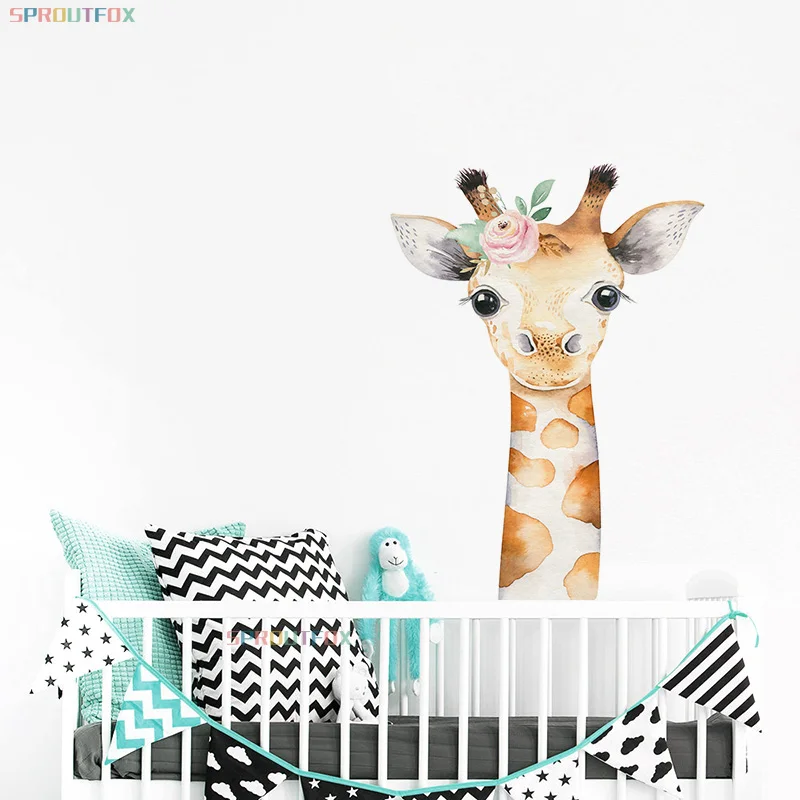

Cute Baby Giraffe Wall Stickers Home Decor For Kids Room Living Room Removable Mural Vinyl Animald Decals