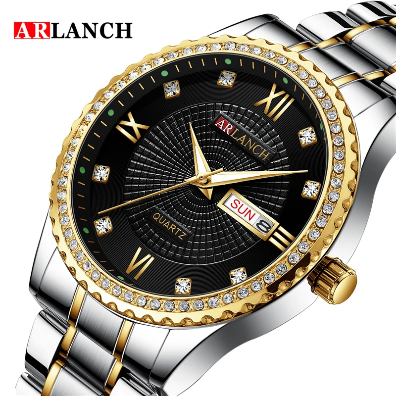 

Free Dropping Role Watch Men Quartz Mens Watches Top Luxury Brand Watch Man Gold Stainless Steel Relogio Masculino Waterproof