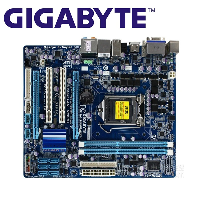 Gigabyte GA H55M D2H 100% оригинальная материнская плата LGA 1156 DDR3 8G H55 D2H|Материнские платы| |