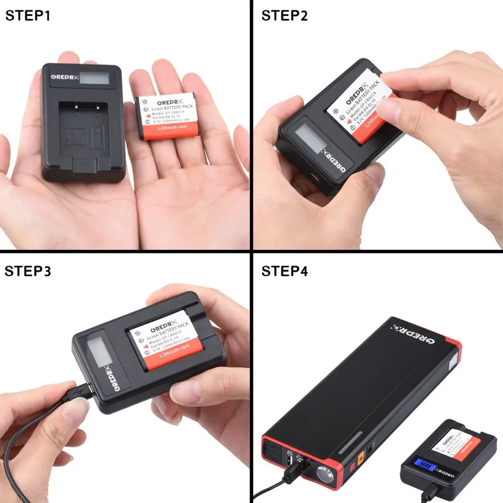 Аккумулятор для Nikon Coolpix S2600 S2700 S3100 S32 S33 S100 S2750 S3200 S3500 S4100 S4150 L10 EN EL19 1200 мАч|Цифровые