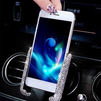 Crystal Diamond Universal Car Phone Holder Bling Rhinestone Car Air Vent Mount Stand Mobile Phone Holder For iPhone Samsung