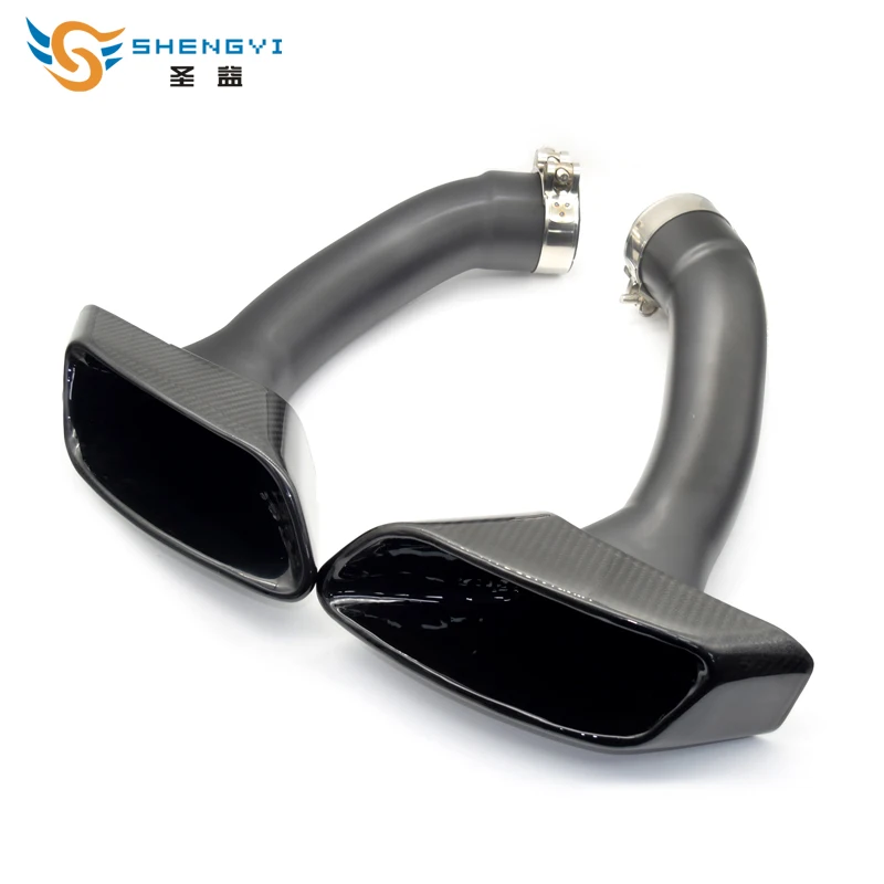 Черная выхлопная труба из углеродного волокна 1 пара глушитель наконечник задние
