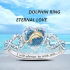 Ювелирные изделия, винтажные кольца с кристаллами, аксессуары для Хэллоуина для женщин, дешевые подарки, кольцо с кристаллами в форме сердца в форме дельфина, матери и ребенка