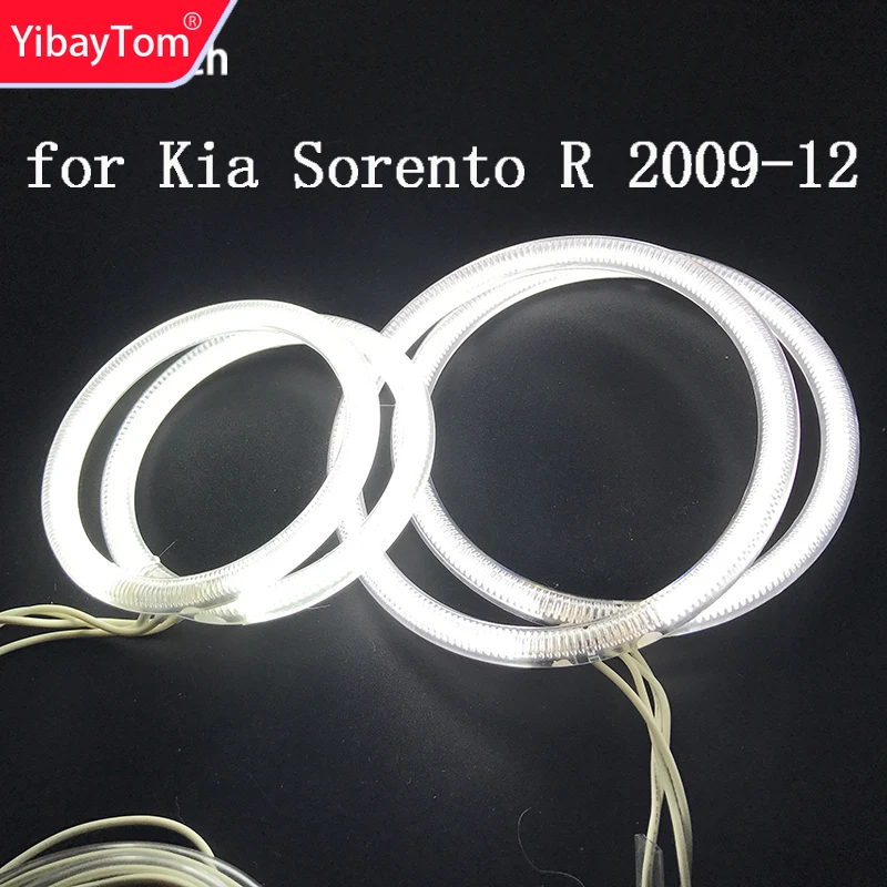 

YibayTom Ccfl Angel Eyes Kit White 6000k Ccfl Halo Rings Headlight For Kia Sorento R 2009 2010 2011 2012