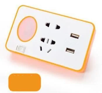 Orange 3 года гарантии светодиодный Ночной светильник с двумя USB портами, Порты и разъёмы телефон Зарядное устройство ввиде штепсельной вилки Беспроводной розетка настенный светильник с держатель мобильного телефона - Тип: Orange