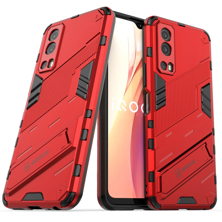 

Shockproof Case For Vivo IOOQ Z3 Luxury Bumper Armor Case Vivo IQOO Z3 3Z Punk Cool Back Cover for Vivo IQOO Z3 Stand Fundas