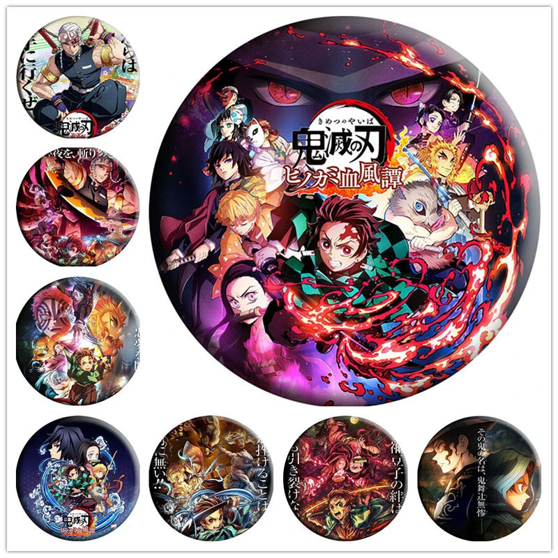 

Cartoon Anime Demon Slayer TV Version Figure Photo Badge Brooch Kamado Tanjirou Nezuko Keychain Keyring Kimetsu No Yaiba J74