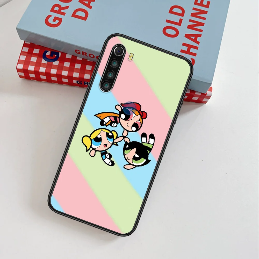 

Cute Powerpuff Cartoon Girl Phone Case For Xiaomi Redmi Note 7 8 8T 9 9S 4X 7 7A 9A K30 Pro Ultra black Cell Tpu Etui 3D Funda