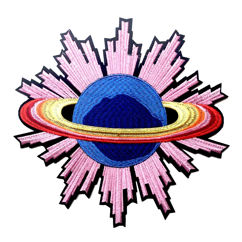 1 шт. хорошее качество Красочный космический корабль вышитая аппликация утюгом