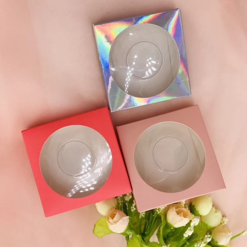 Накладные ресницы с логотипом под заказ квадратная коробка круглыми лотками 3