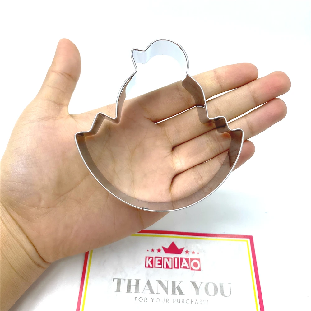 KENIAO Spring Easter Hatching Chick Cookie Cutter - 8.3 x 8.2 CM Biscuit Fondant Pastry Bread Sandwich Mold Stainless Steel | Дом и сад