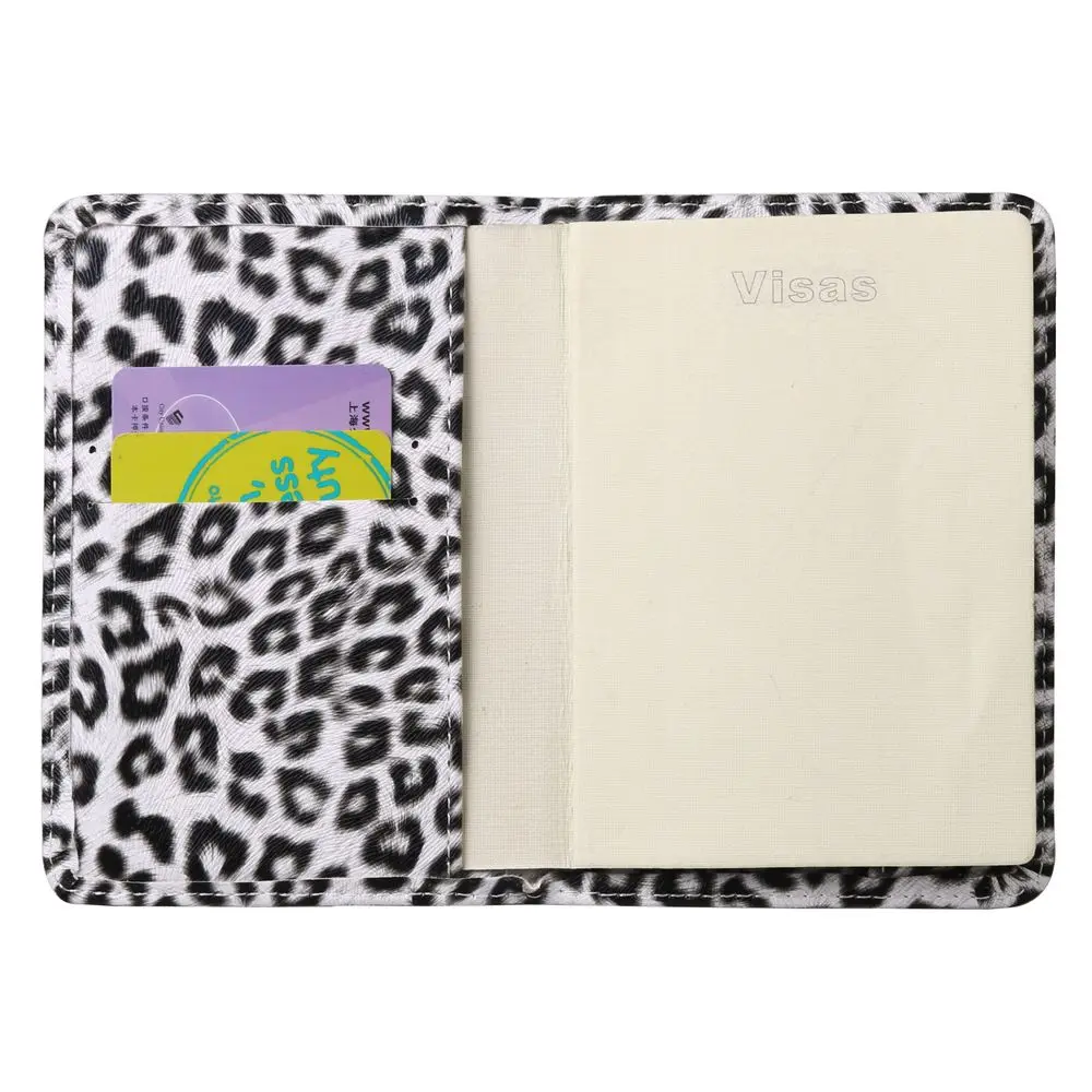 Кожаный чехол для паспорта TRASSORY с леопардовым принтом карт и держатель