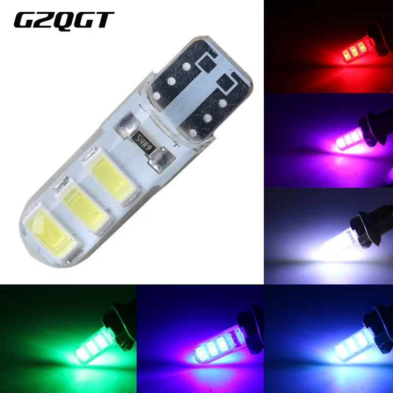 

100Pcs T10 192 W5W 6 SMD 5630 LED Silica gel Waterproof Wedge Light 6SMD 5730 Silicone Car Parking light Auto Clearance Lights
