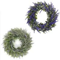 33/40cm Simulation Lavender Garland Simulation Plant Green Plants Hanging Wreath Garland for Front Door Party Wedding Home Decor