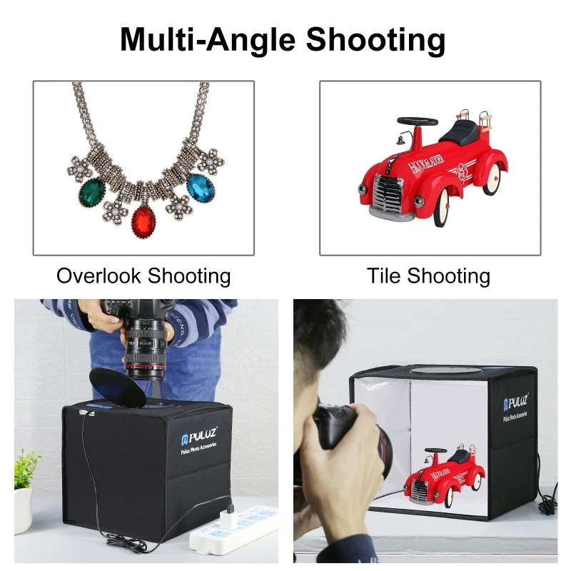 PULUZ 25cm Folding Softbox Photo Studio Portable LED Photobox Ring Light Box Lightbox with 12 Colors Background | Электроника