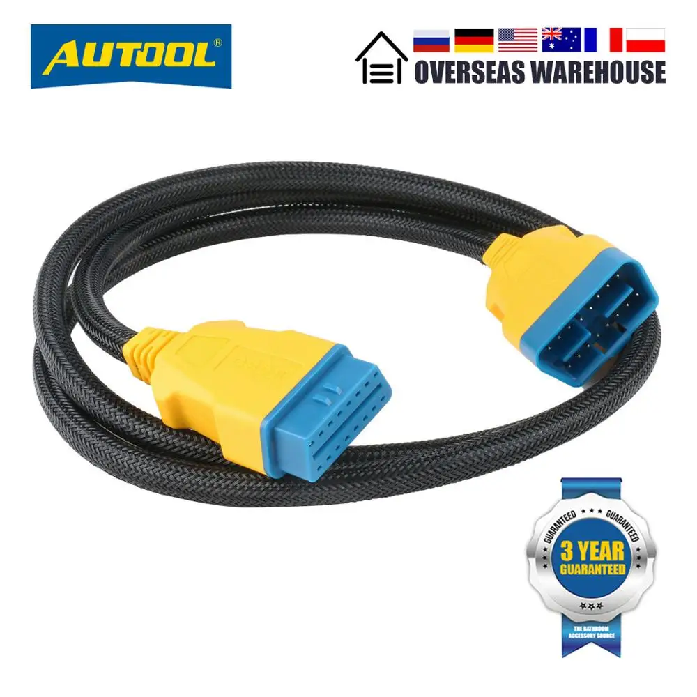 

AUTOOL 1.5m 150cm OBD2 Extension Cable 16 Pin to 16pin Socket Waterproof Anti-Scalding Flexible Auto Switch Extended Interface