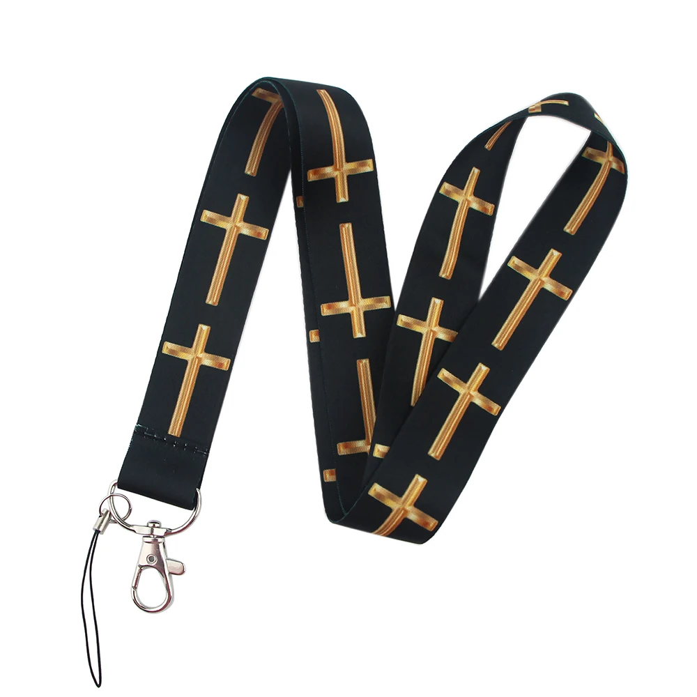 

PF450 Dongmanli Jesus Cross Lanyard For Keychain ID Card Pass Gym Mobile Phone USB Badge Holder Key Ring Neck Straps Accessories