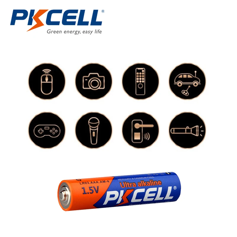 20 шт./5 карты PKCELL LR03 1 5 V Батарея AAA Super Щелочная E92 AM4 MN2400 3A вольт батареи для MP3 Walkman