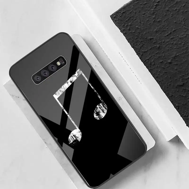 

The Piano music Phone Case Back Cover For Samsung Cases S20 Plus S10 NOTE 8 9 10 10PRO Tempered Glass Soft Silicone Edge
