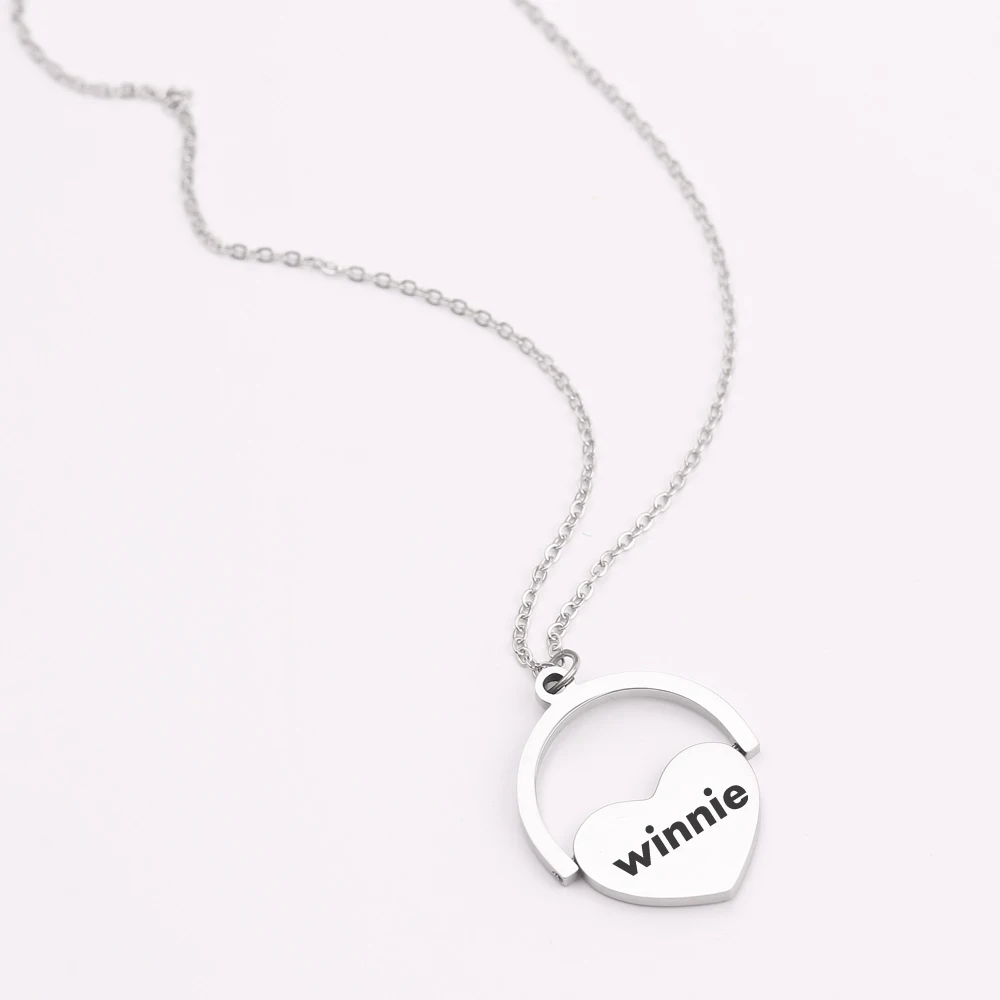Customized stainless steel key chain personalized custom name photo heart-shaped necklace small jewelry round pendant | Украшения и