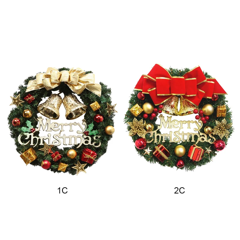 

30cm Christmas Wreath Handmade Rattan Pendant Garland Shopping Mall Christmas Tree Door Decoration Wreath Xmas Home Decor