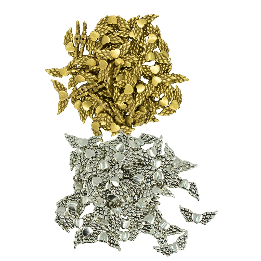 100 шт. разделитель ангела &quotкрылья&quot Шарм бусины аксессуары для изготовления