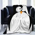 Забавное одеяло с изображением пингвина, покрывало для кровати, мягкое, легкое, теплое и уютное покрывало для мальчиков