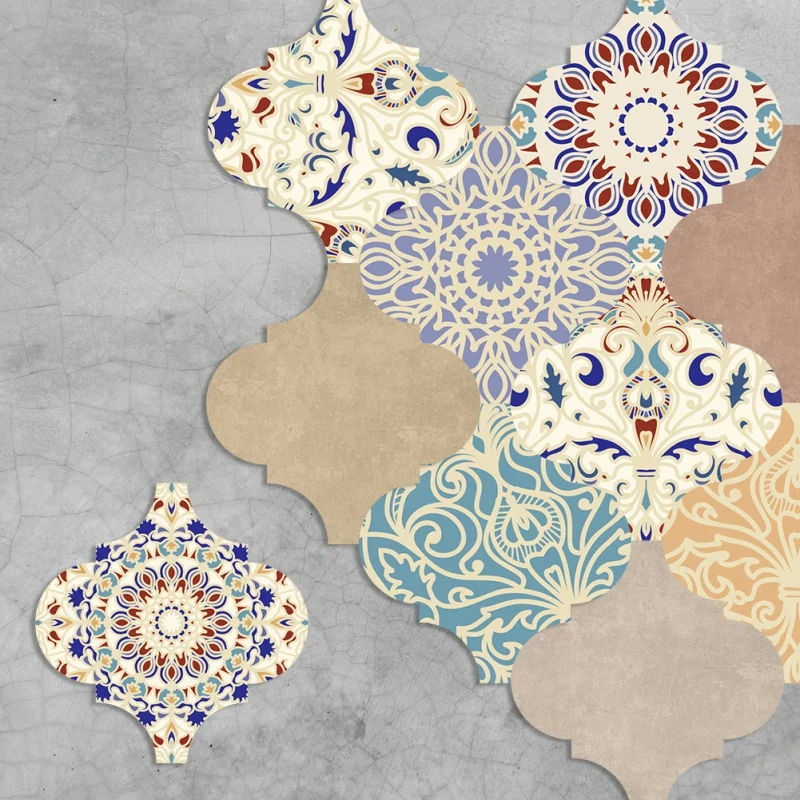 10 шт. современный стиль фонарик с узором в виде плитки водостойкие наклейки для