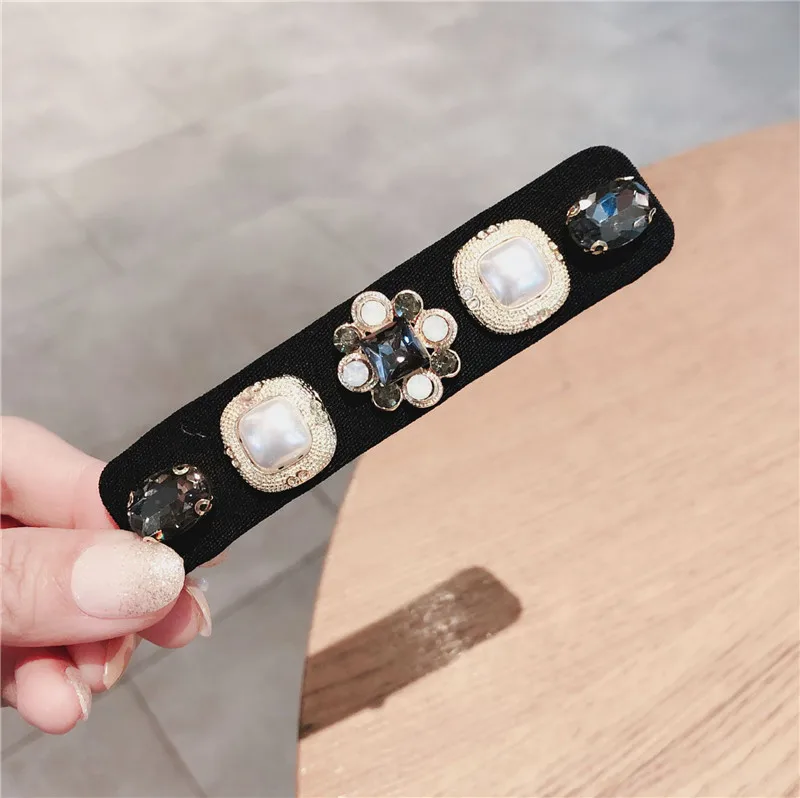 

Korea Flowers Square Crystal Barrettes Super Shinny Hair Accessories Rim Hair Clips For Girls Hairpin Hair Bows Headband