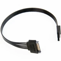 5pcspack 30cm 50cm 1m black single sleeve sata 15pin male to female power extension cable hdd ssd power cable sata cable