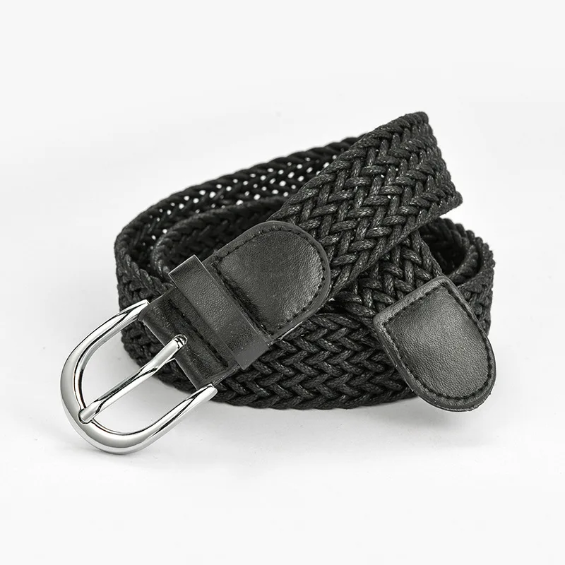 

Women Casual Belt Twist Wax Rope Weaving Unisex Waistband Alloy Button Belts Retro Wide Belt For Women Jeans Dress Accessories