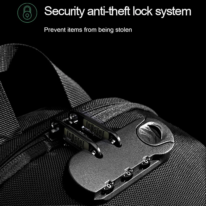 Multifunction USB Charging Chest Pack TSA Lock Anti-theft Shoulder Bag Men Business Waterproof Crossbody Bag Travel Sling Bags