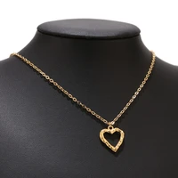 1pc stainless steel gold plated 1618mm charm heart pendants with 50cm chains necklaces for diy love jewelry making findings