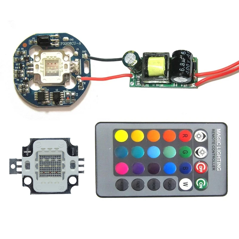 Светодиодная лампа RGB SMD 4 в 1 10 Вт + панель инфракрасного контроллера с
