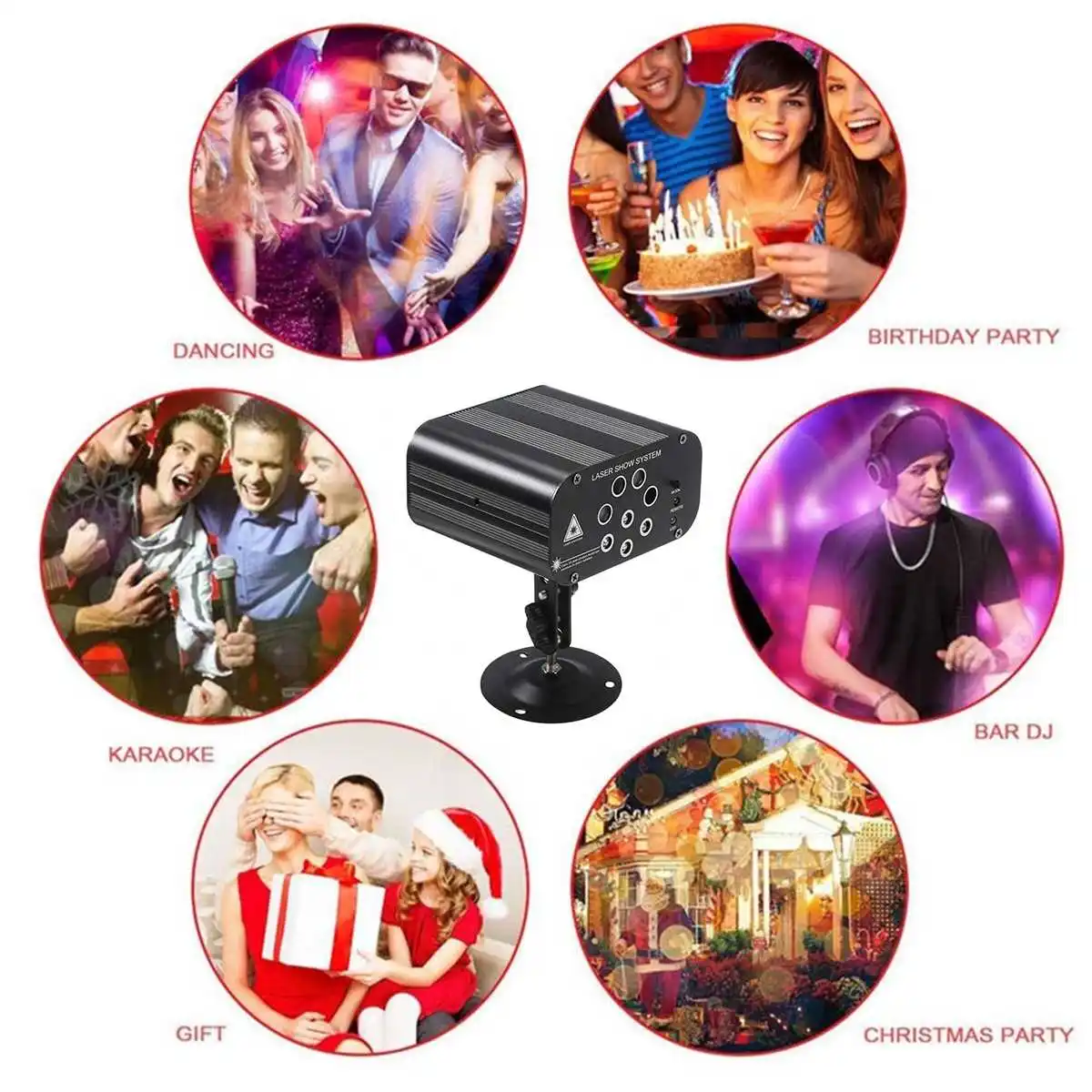 8 hole 128 Pattern Laser Light Holiday Garland Lighting Christmas Garland LED Lanpada For Christmas Home KTV Wedding Show