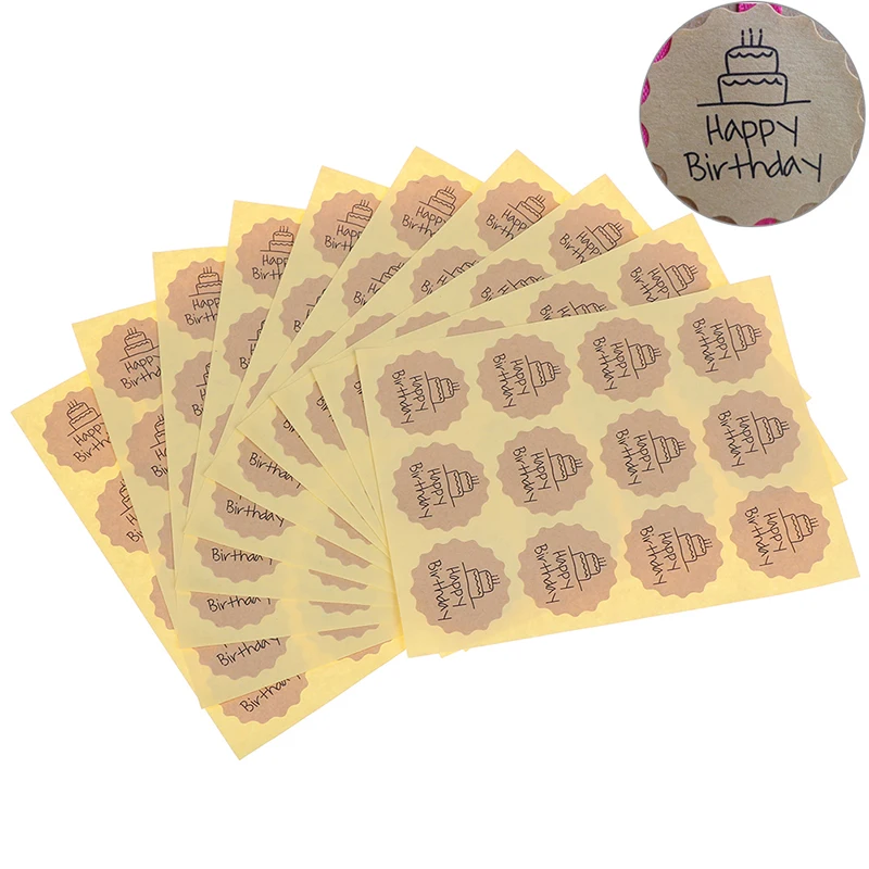120 шт. Новое поступление с днем рождения круг ручная работа упаковка для торта