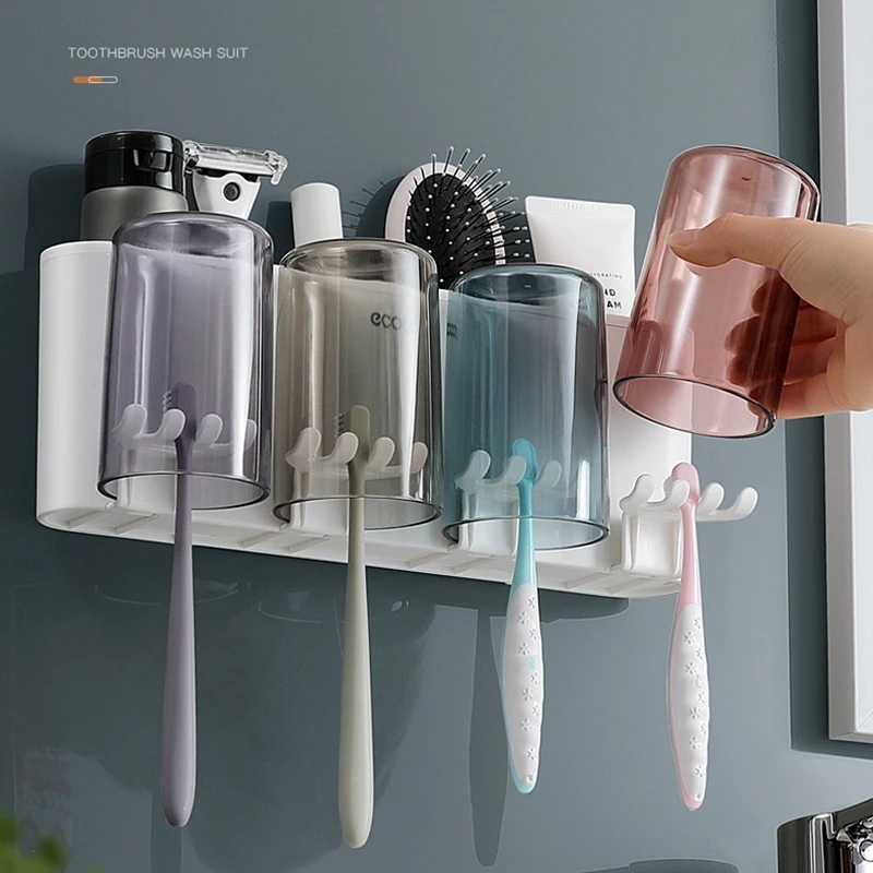 

Wall Mount Automatic Toothpaste Dispenser Bathroom Accessories Set Toothpaste Squeezer Dispenser Bathroom Toothbrush Holder