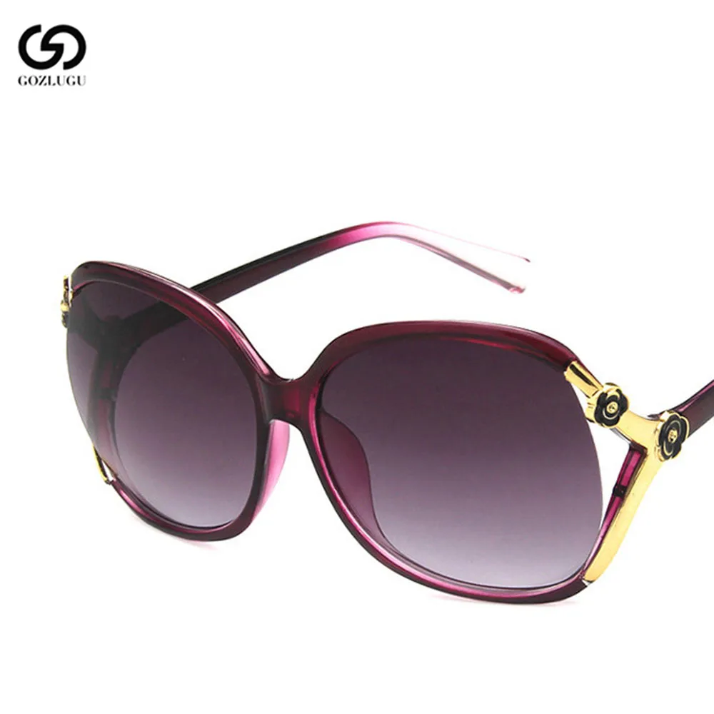Oversized sunglasses retro big ladies round black GOZLUGU | Аксессуары для одежды
