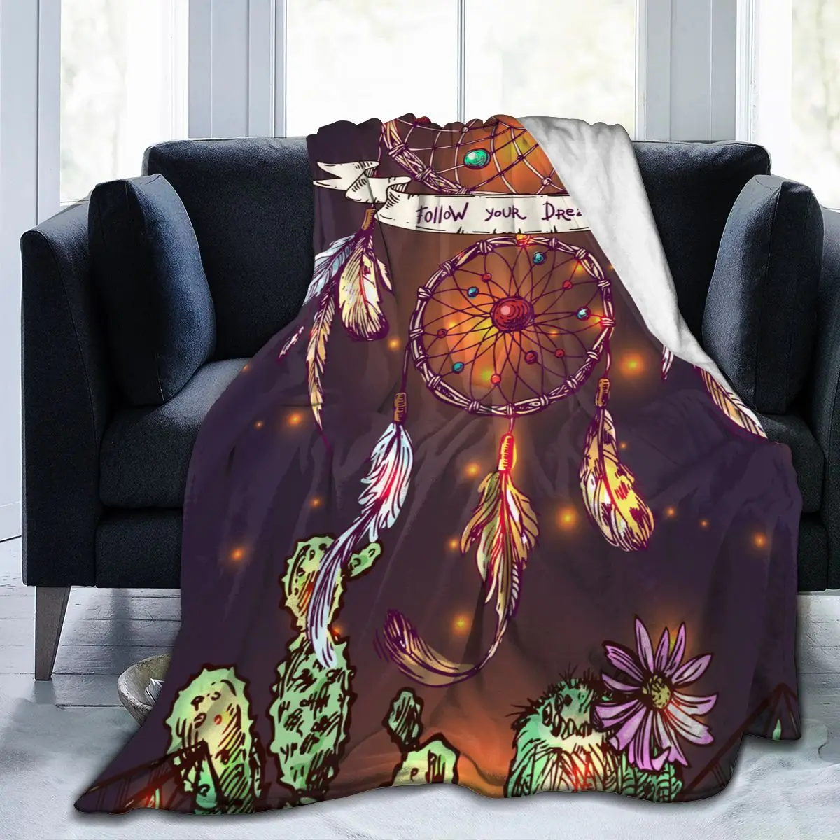 

Фланелевое Одеяло яркий Ловец снов и искусственная кожа тонкое моющееся теплое мягкое одеяло s диванная кровать для путешествий лоскутное ...