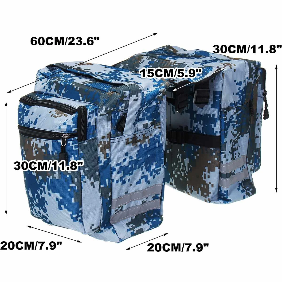 

Mountain Road Bicycle Bike 2 In 1 Camo Trunk Bags Cycling Double Side Rear Rack Tail Seat Pannier Pack Luggage Carrier