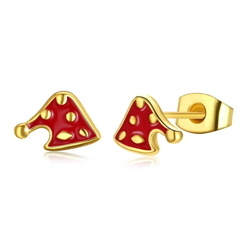 

ZEMIOR Christmas Hat Cute Earrings For Women Personality Gold Plated Stud Earrings Hot Selling Fashion Jewelry To Girlfriend