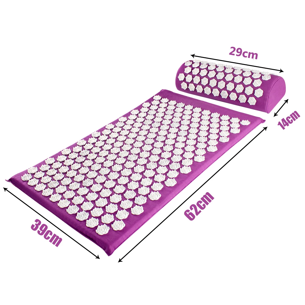 Акупрессурный коврик с лотосом и шипами для йоги снятия симптомов боли в спине